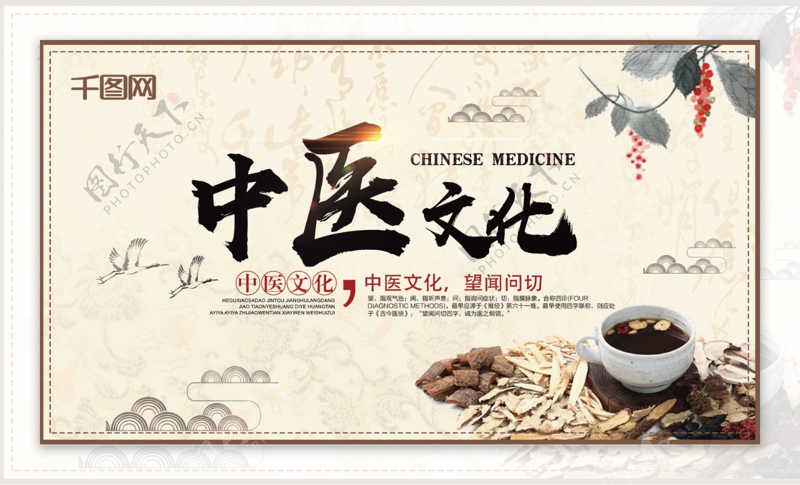 中国风中医文化古典医疗展架