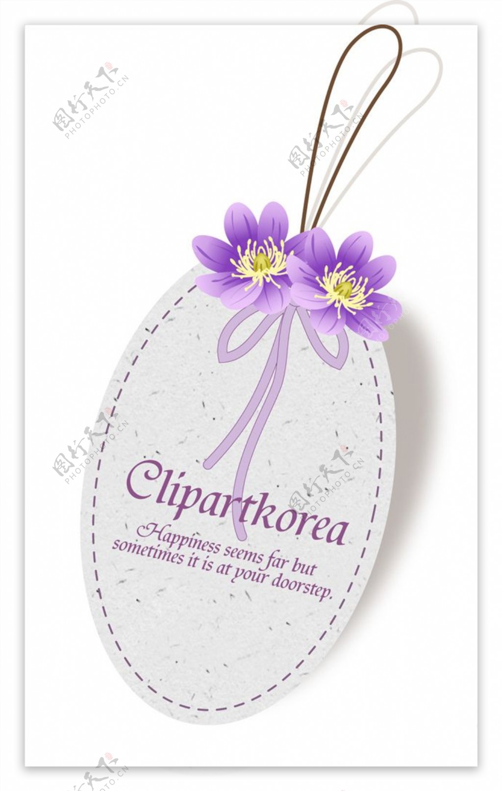 清新精致紫色花朵图案卡片素材