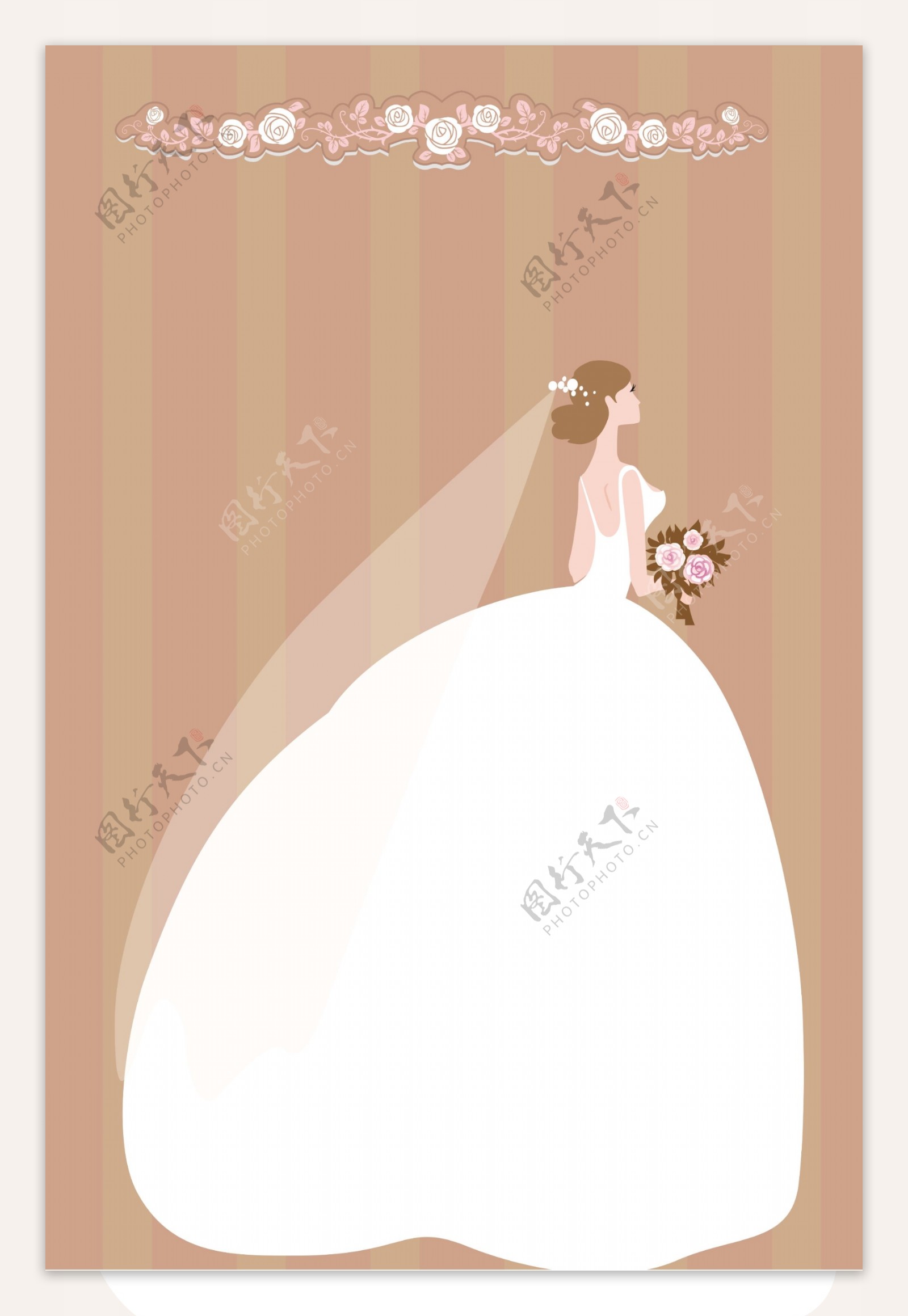 婚礼婚纱结婚卡通海报设计PSD模板