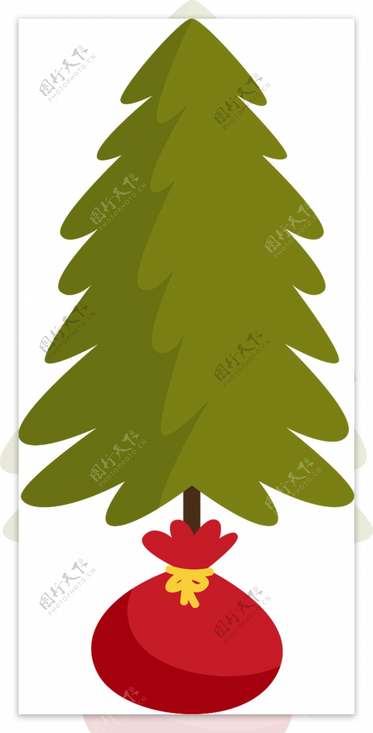 卡通福袋圣诞树PNG元素