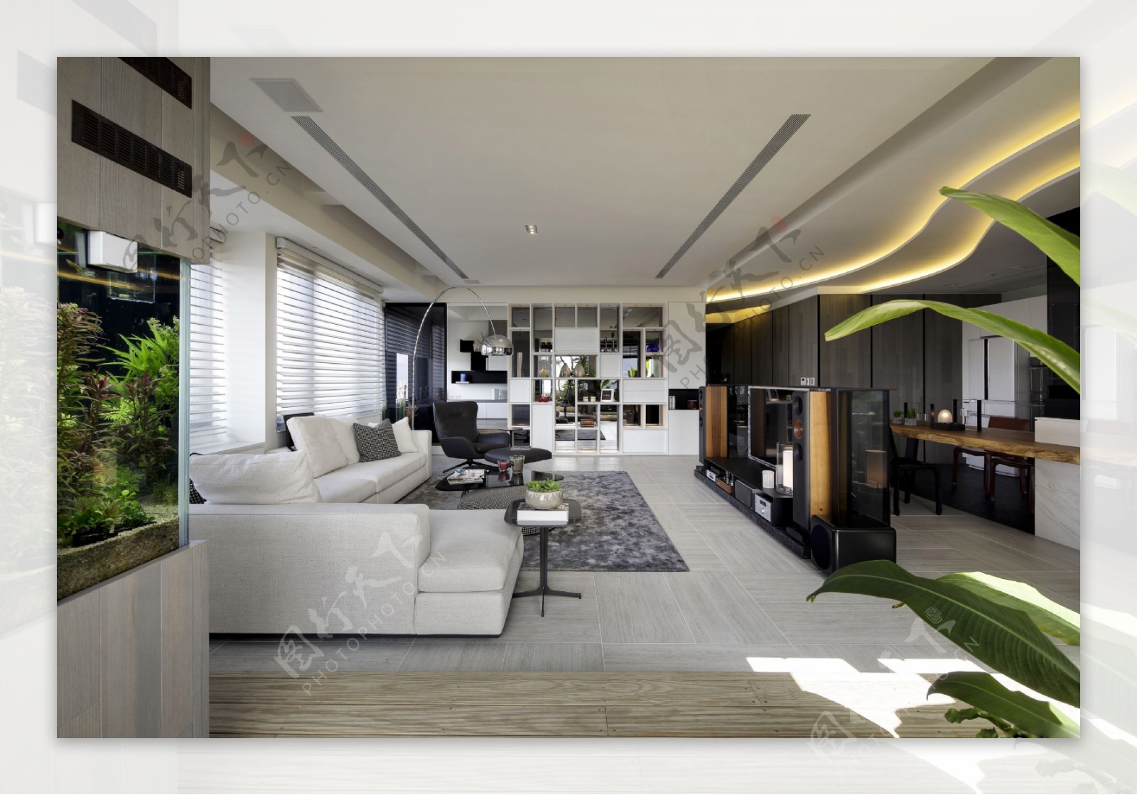 现代时尚客厅雪白色沙发室内装修效果图
