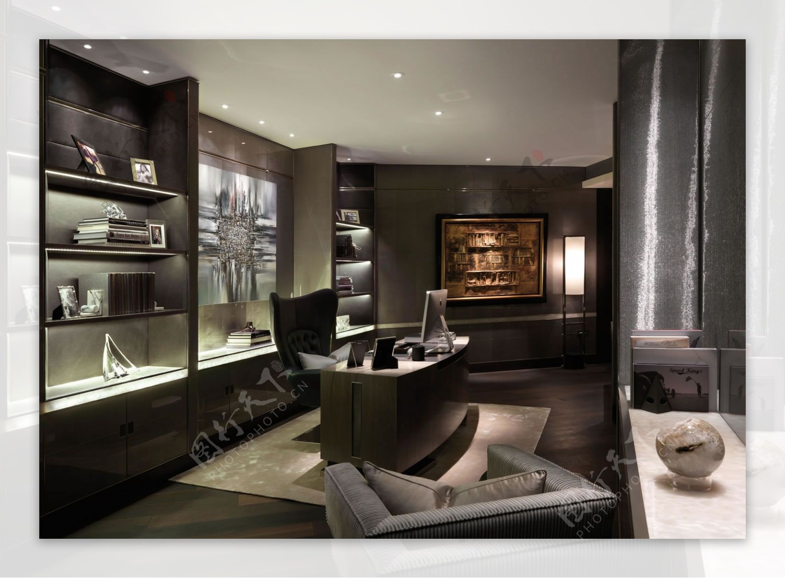 现代奢华时尚客厅白色沙发垫室内装修效果图