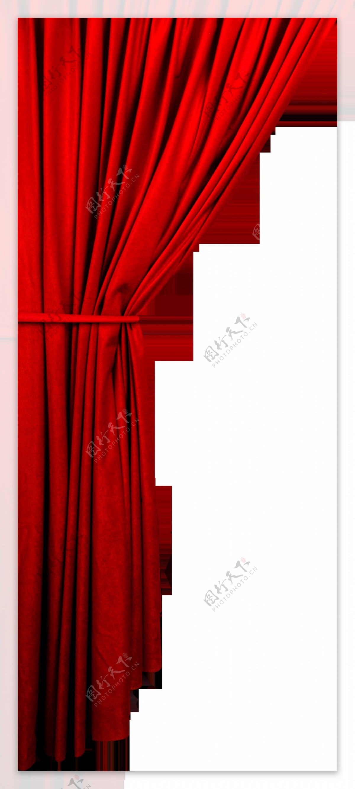喜庆红色窗帘透明素材