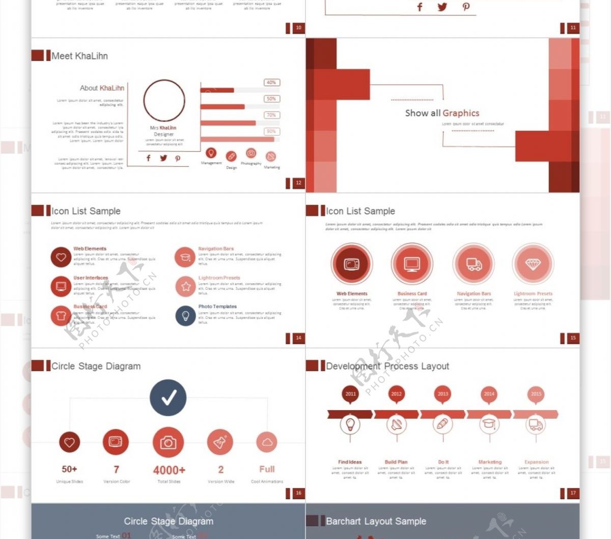 红色清新风企业宣传设计行业keynote模板