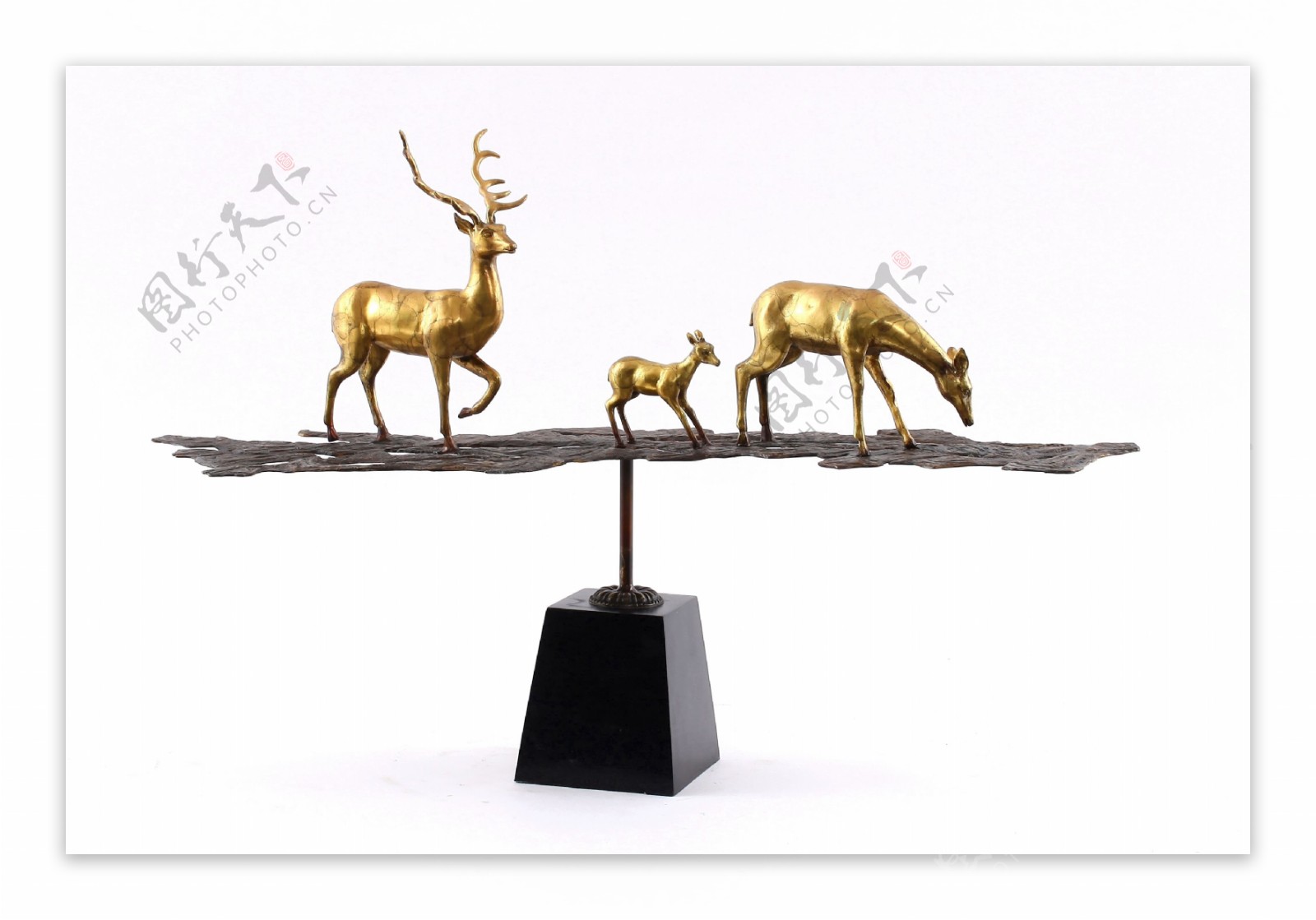中式纯铜动物雕塑鹿