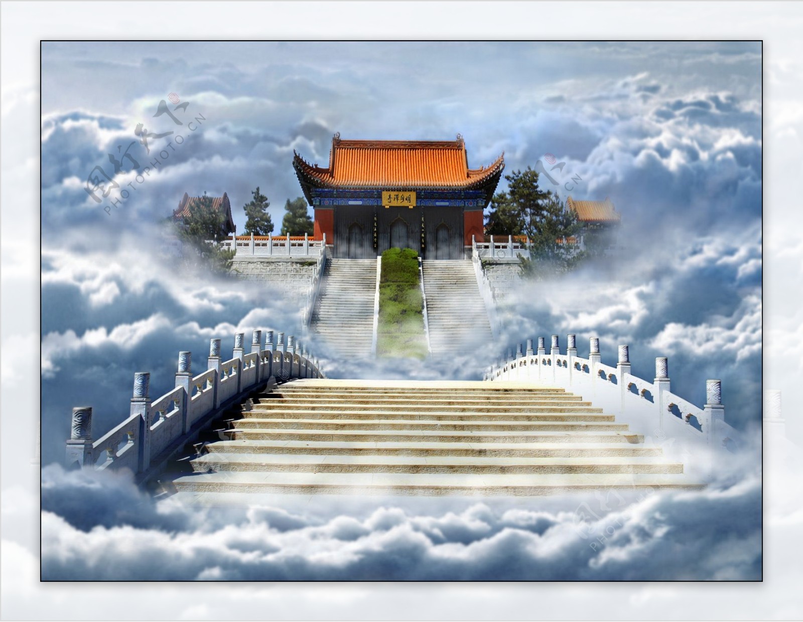 云雾中的禅寺
