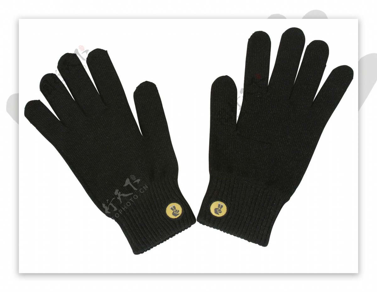 一对黑色的手套免抠png透明素材