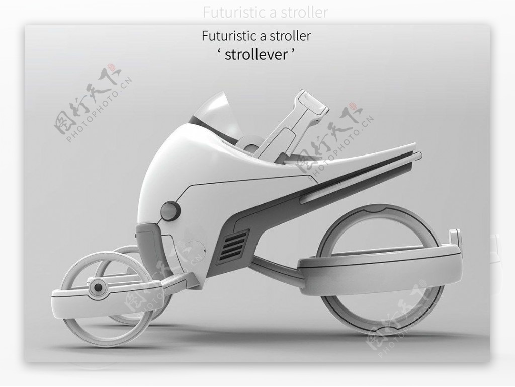 白色概念摩托车产品设计JPG