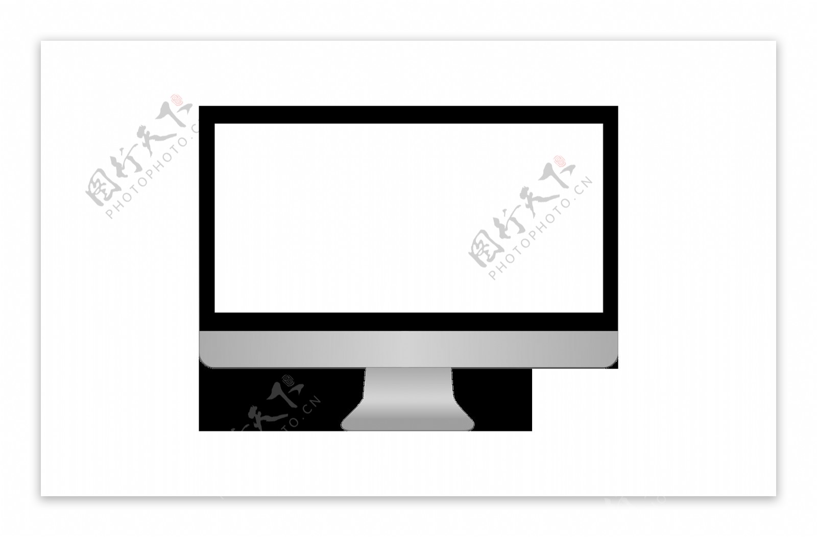 卡通彩绘白色电脑屏幕png元素