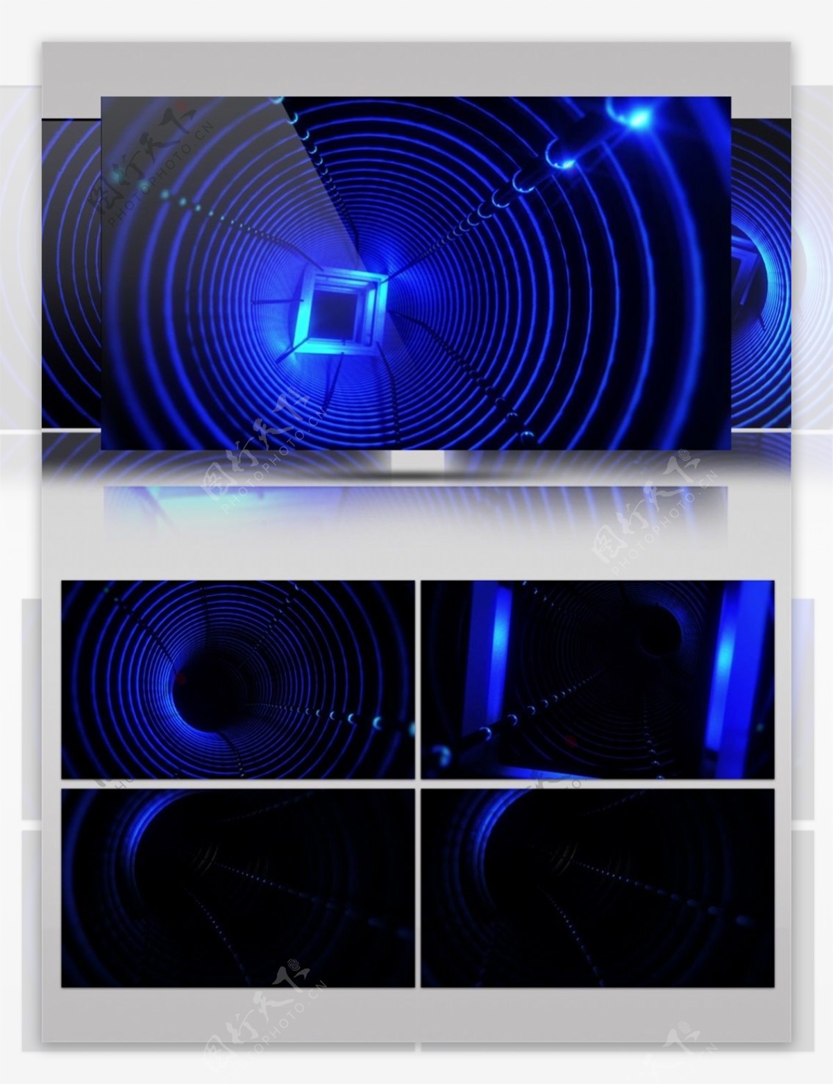 蓝色光束隧道视频素材