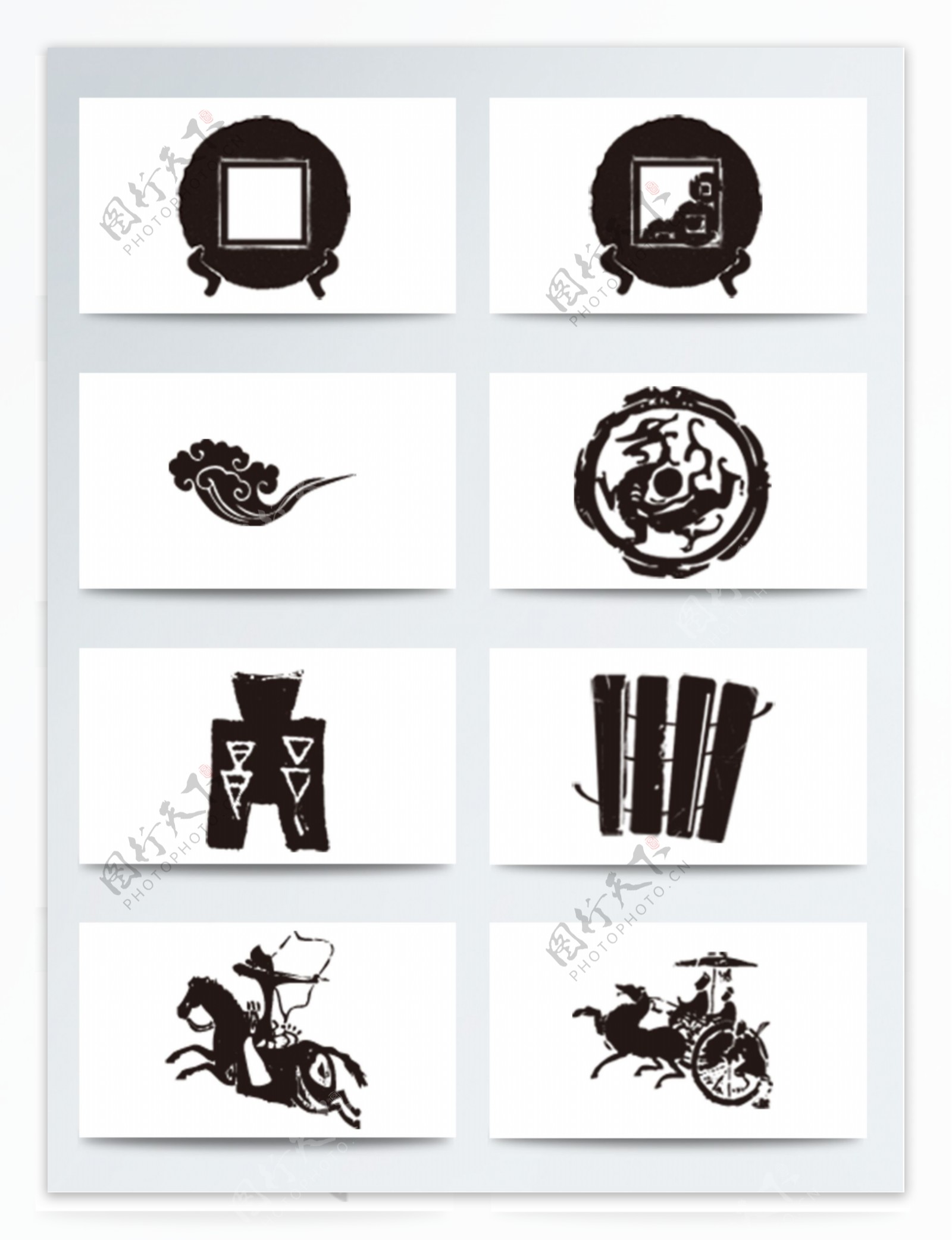 中国古典文化常用黑色图标元素