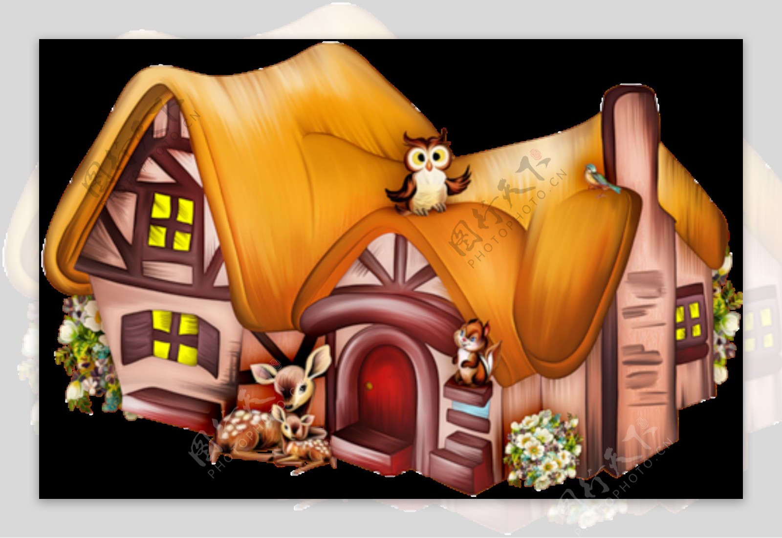 彩色童话城堡图案设计