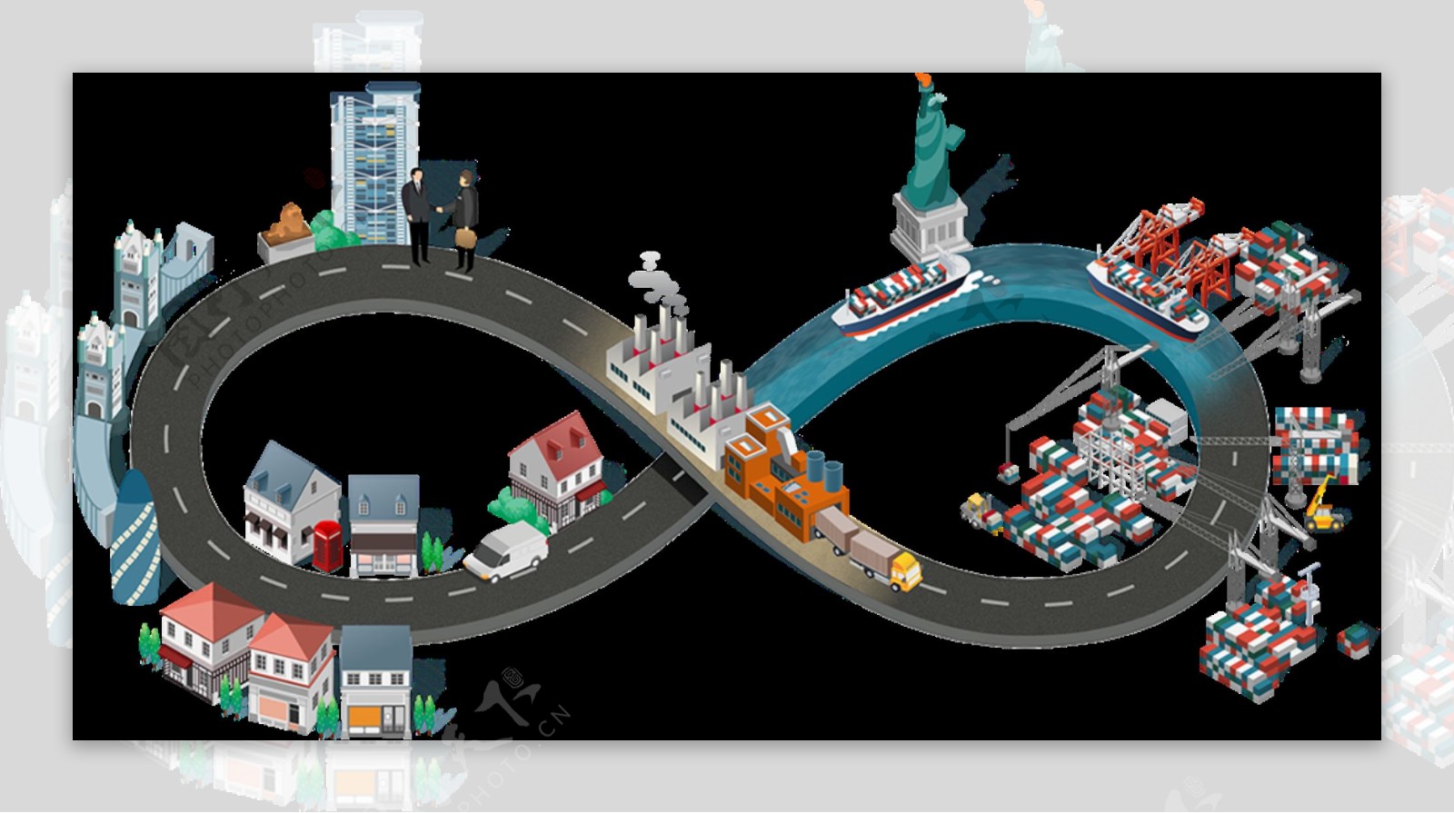卡爱城市交通场景设计图