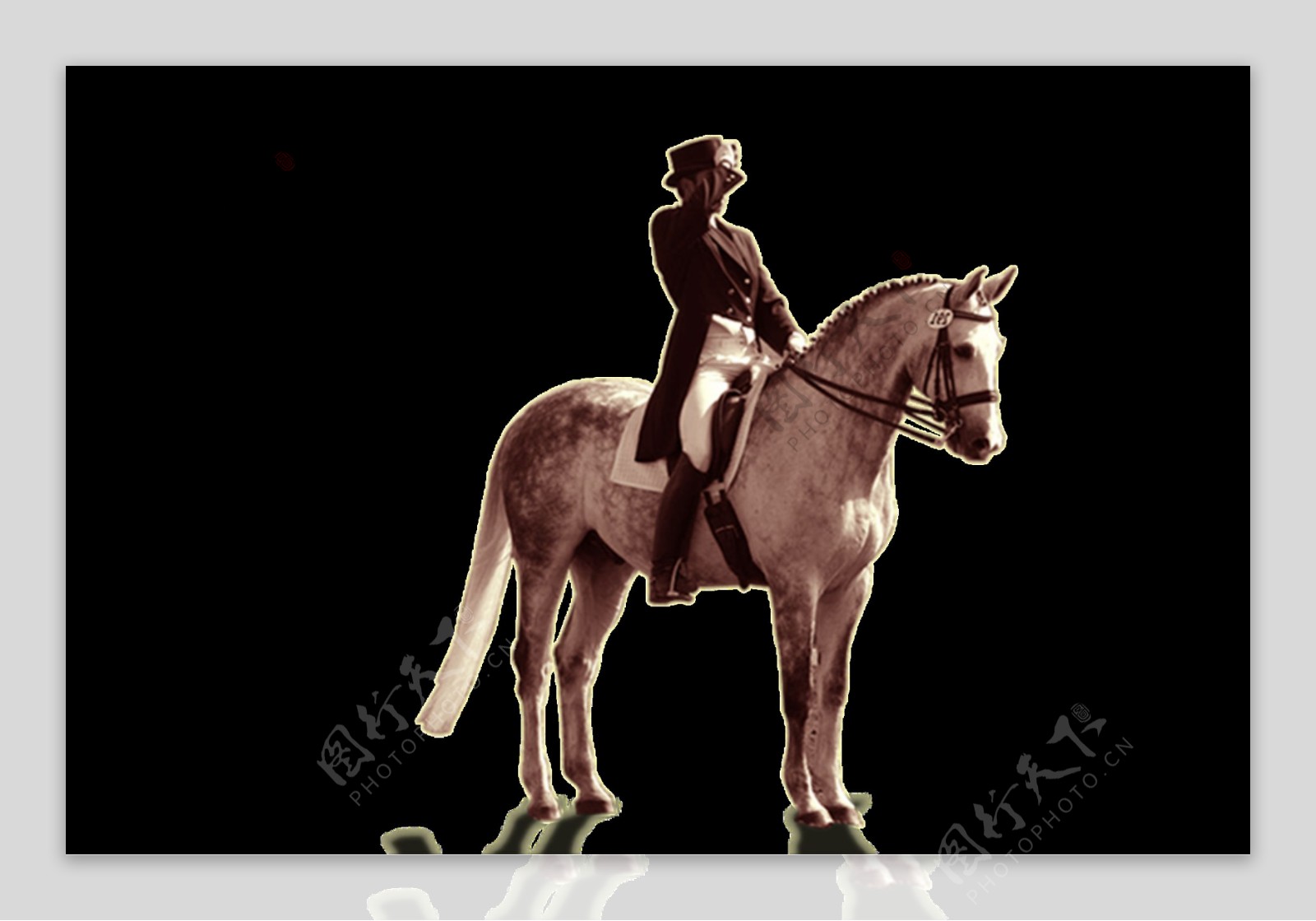 彩绘骑马图案PNG素材