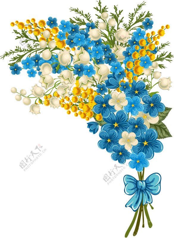 蓝色清新玫瑰花花朵花束