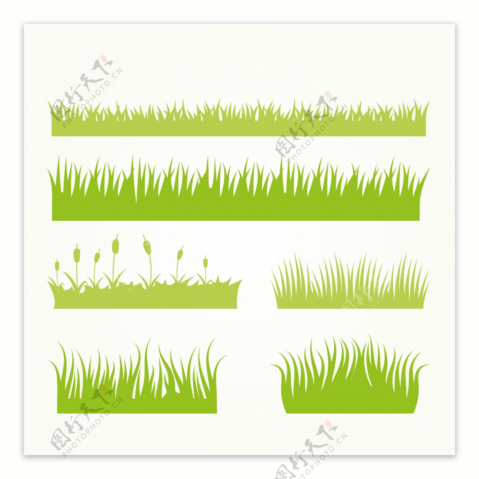 简约绿色草地绿地立春元素