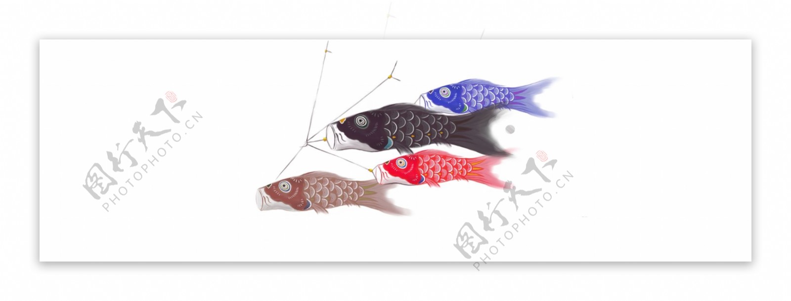 彩色灯笼鱼装饰元素