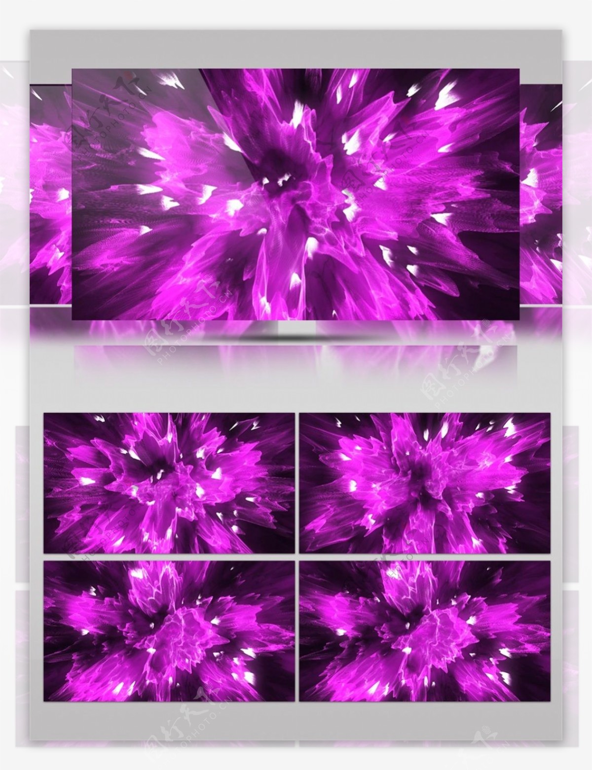 紫色光束花蕊高清视频素材