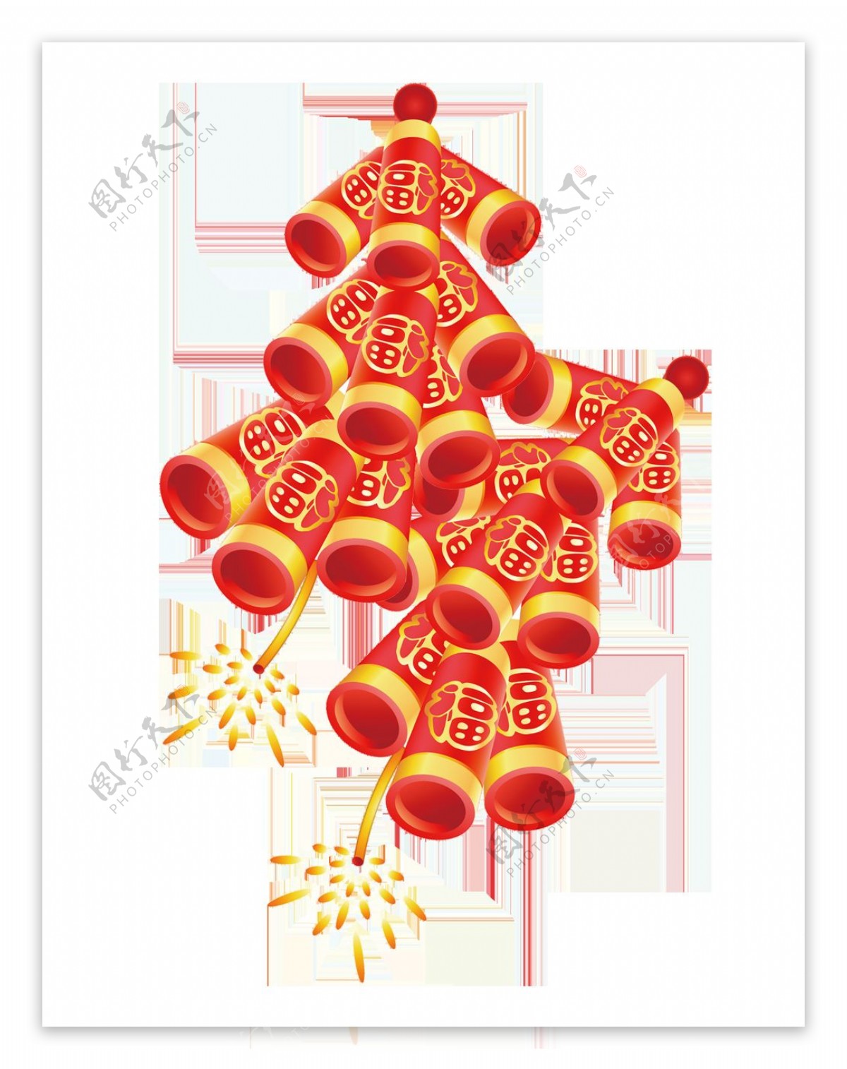 喜庆红色过年节日可爱透明装饰素材合集
