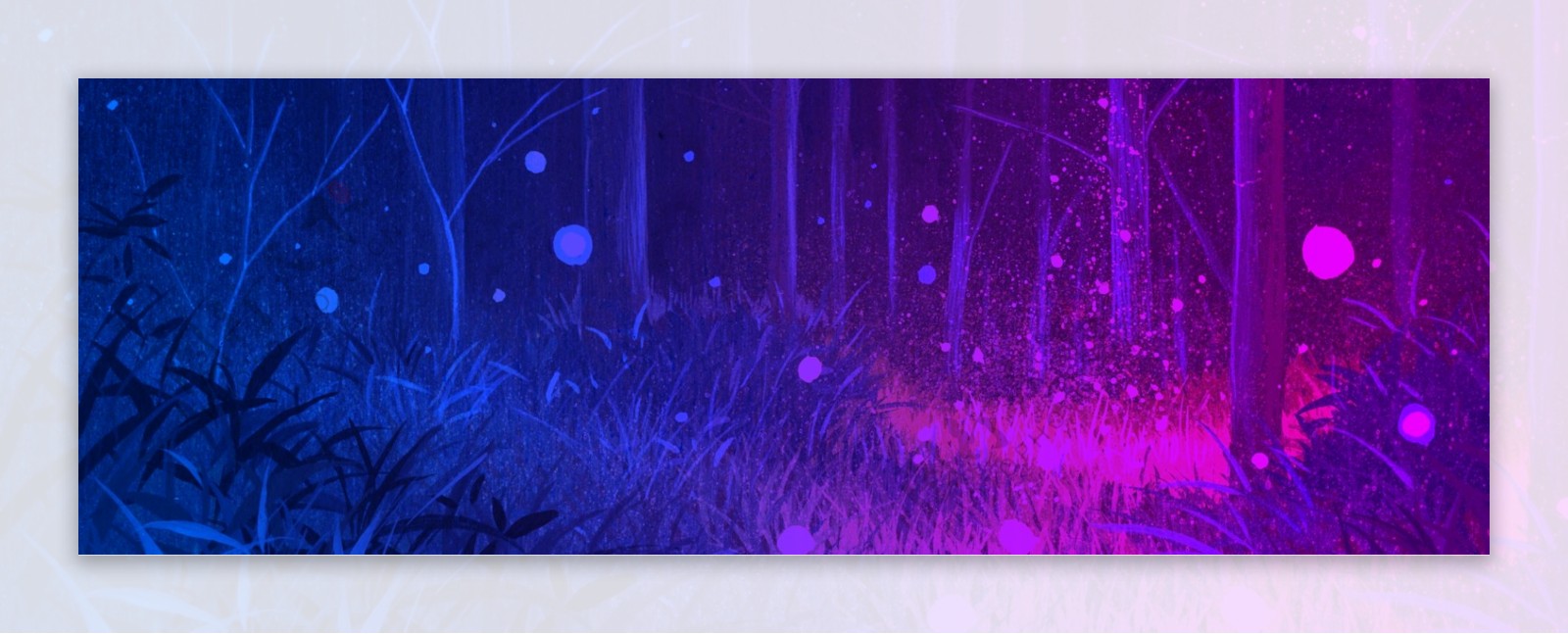 紫色梦幻森林系banner背景20