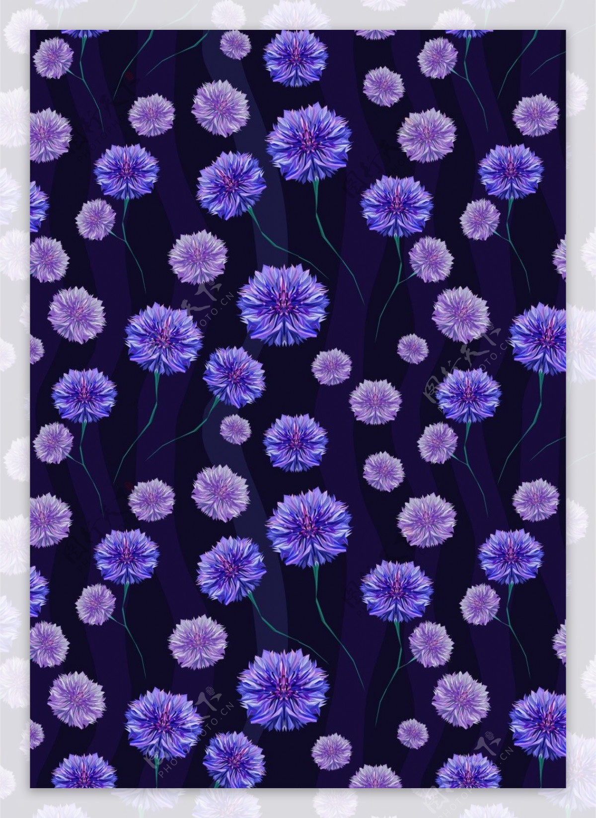 神秘美丽蓝紫色花朵广告背景