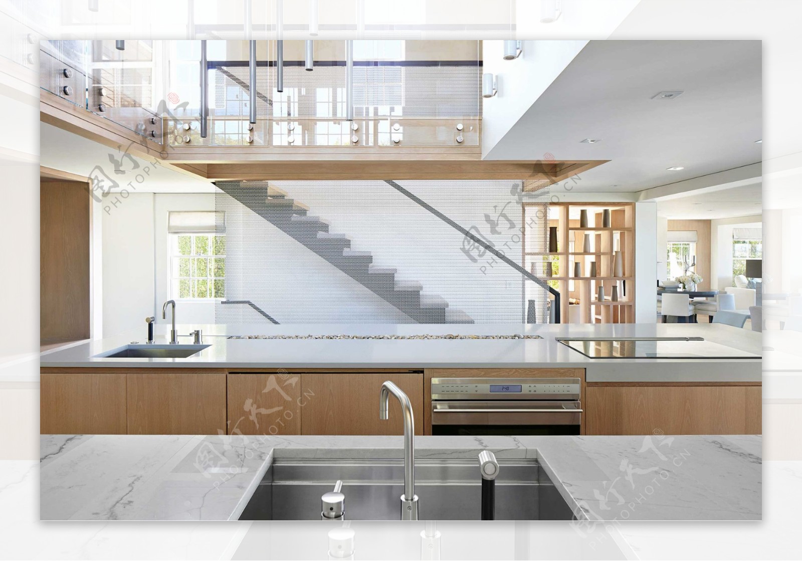现代欧式别墅厨房装修效果图