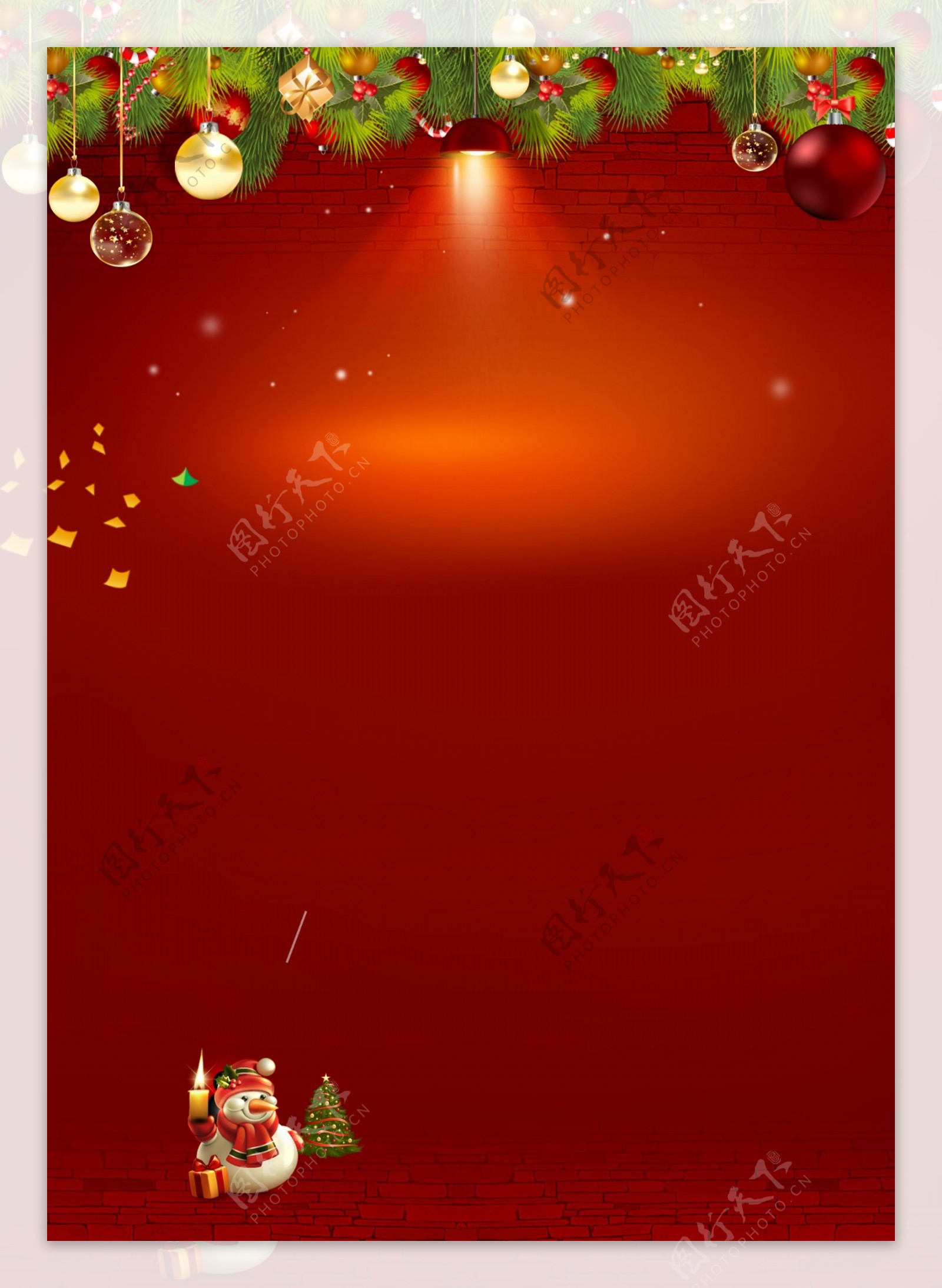 红色圣诞节海报背景