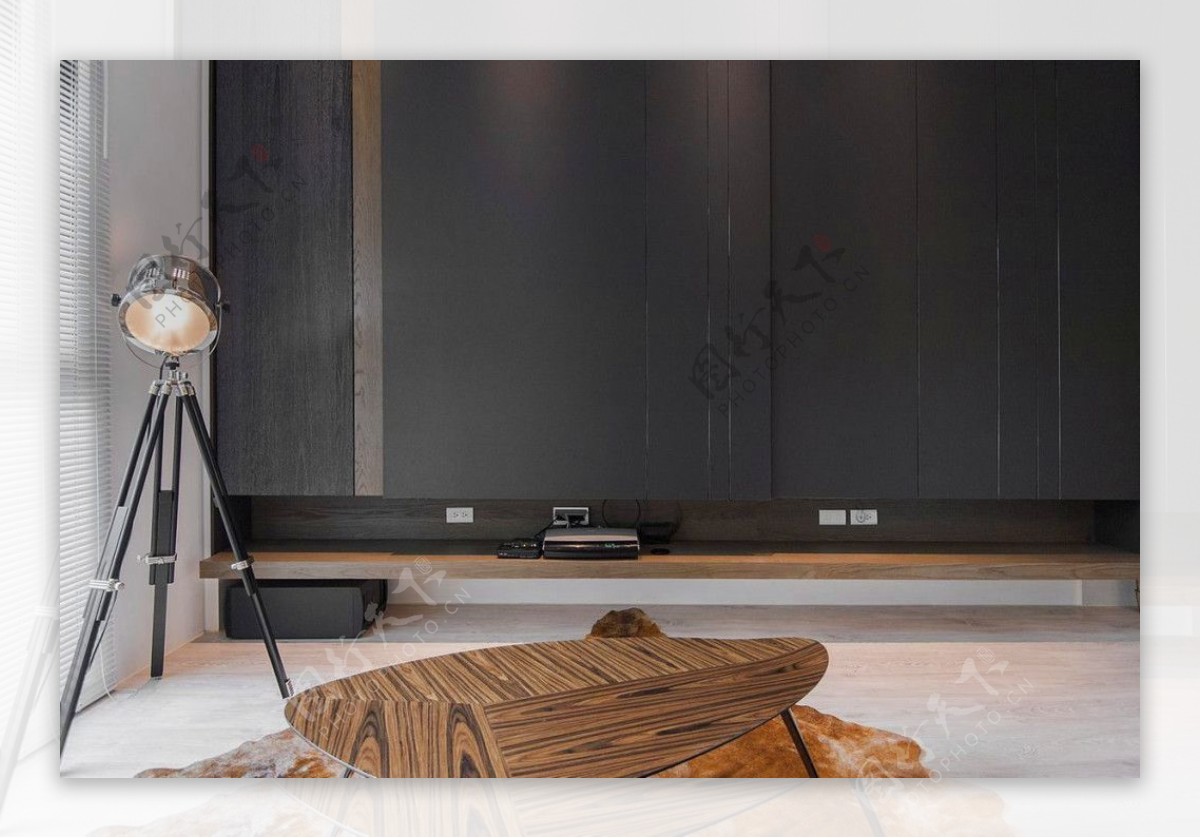 简约客厅木质电视柜装修效果图