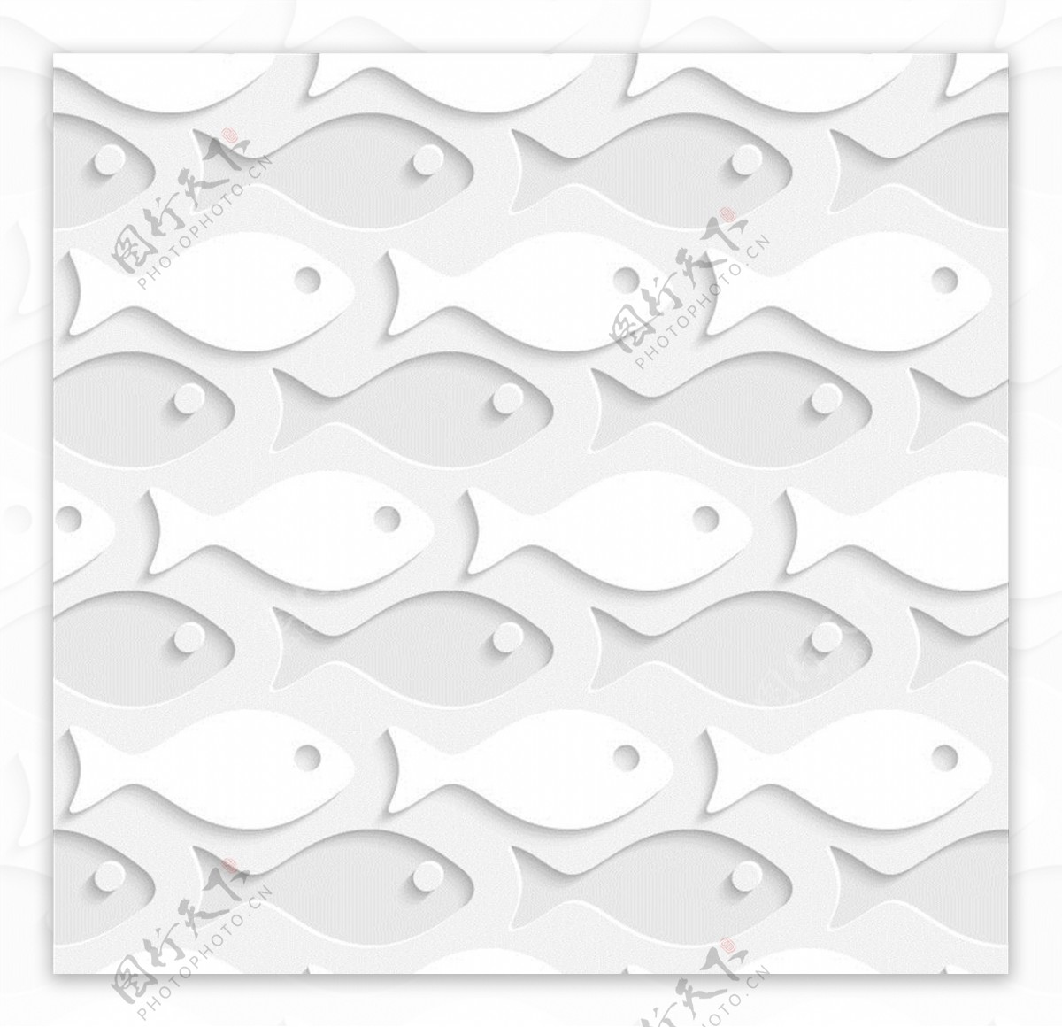 白色纸鱼无缝背景矢量素材