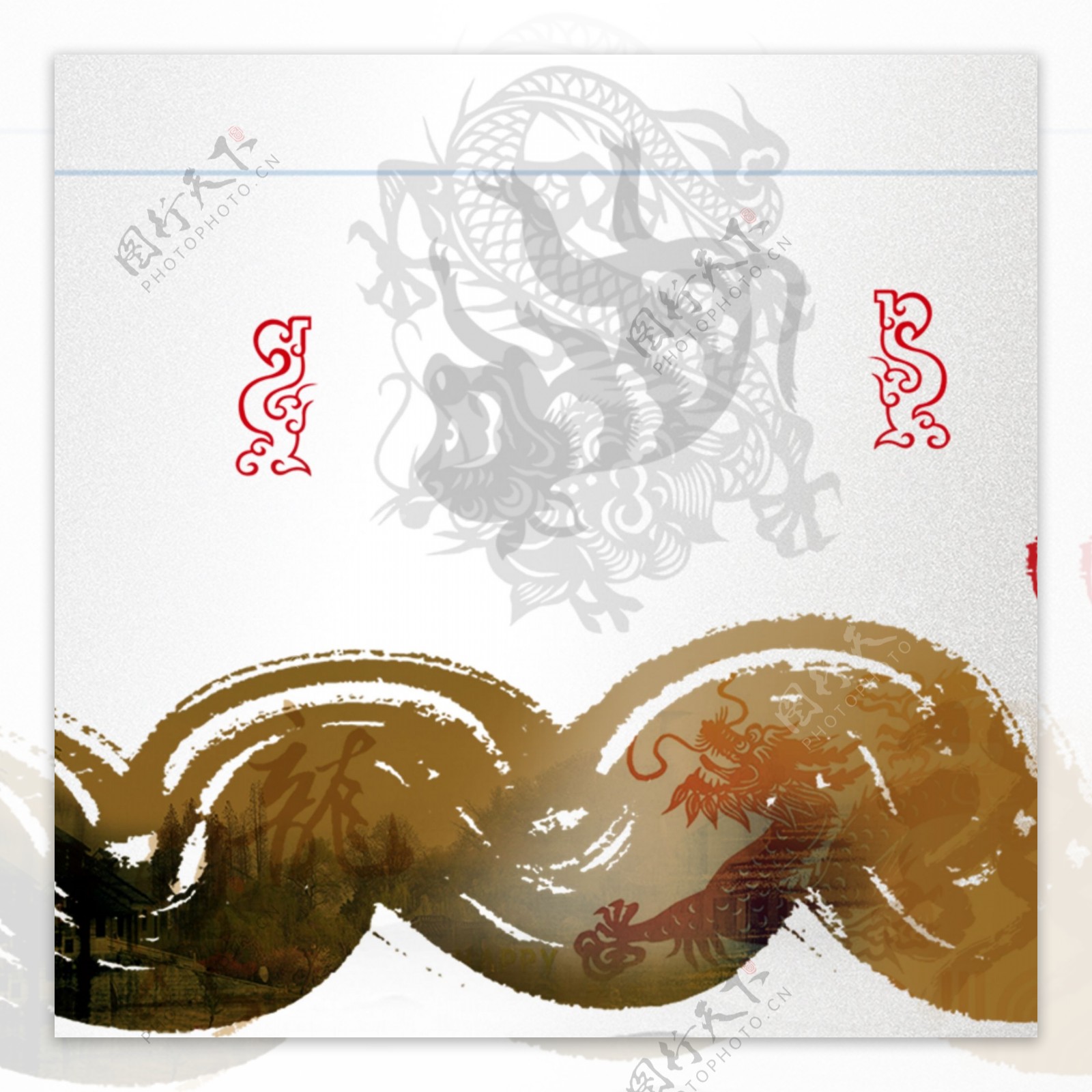 中国风茶道茶具主图设计