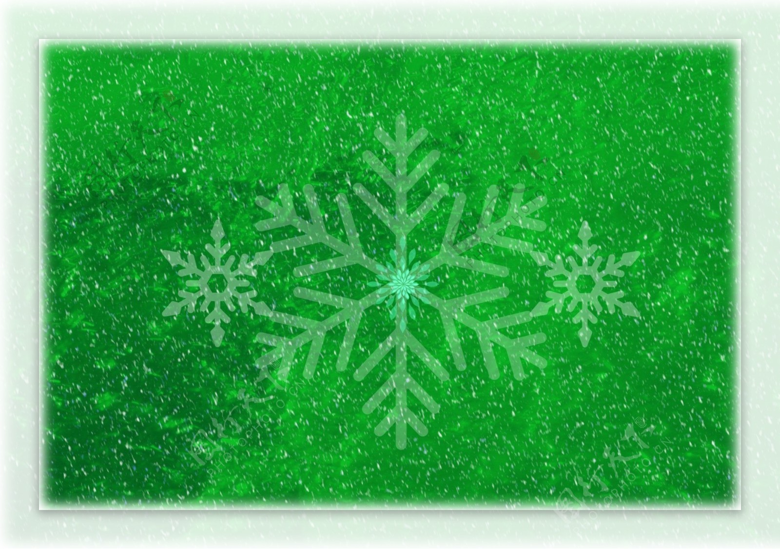 冬季绿色雪花背景图3
