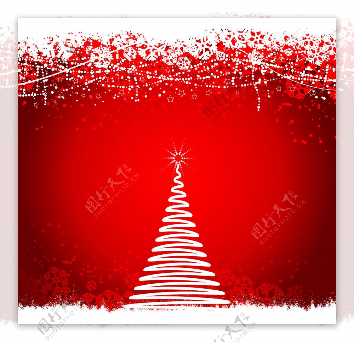 红色圣诞树背景