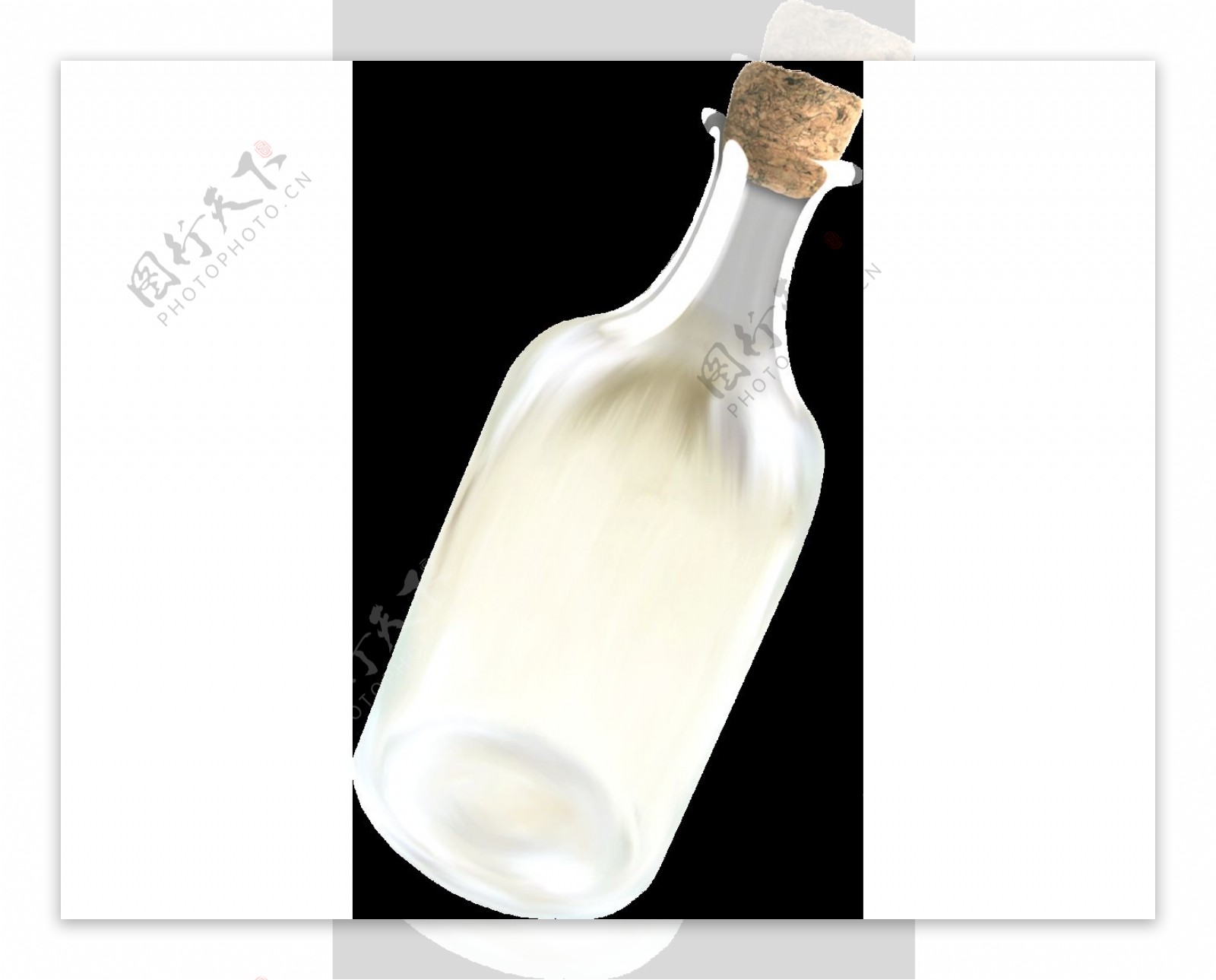 白色透明漂流瓶png元素