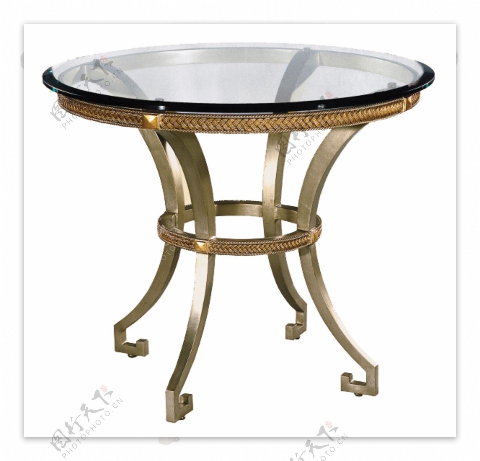 简约玻璃台面圆形桌子设计