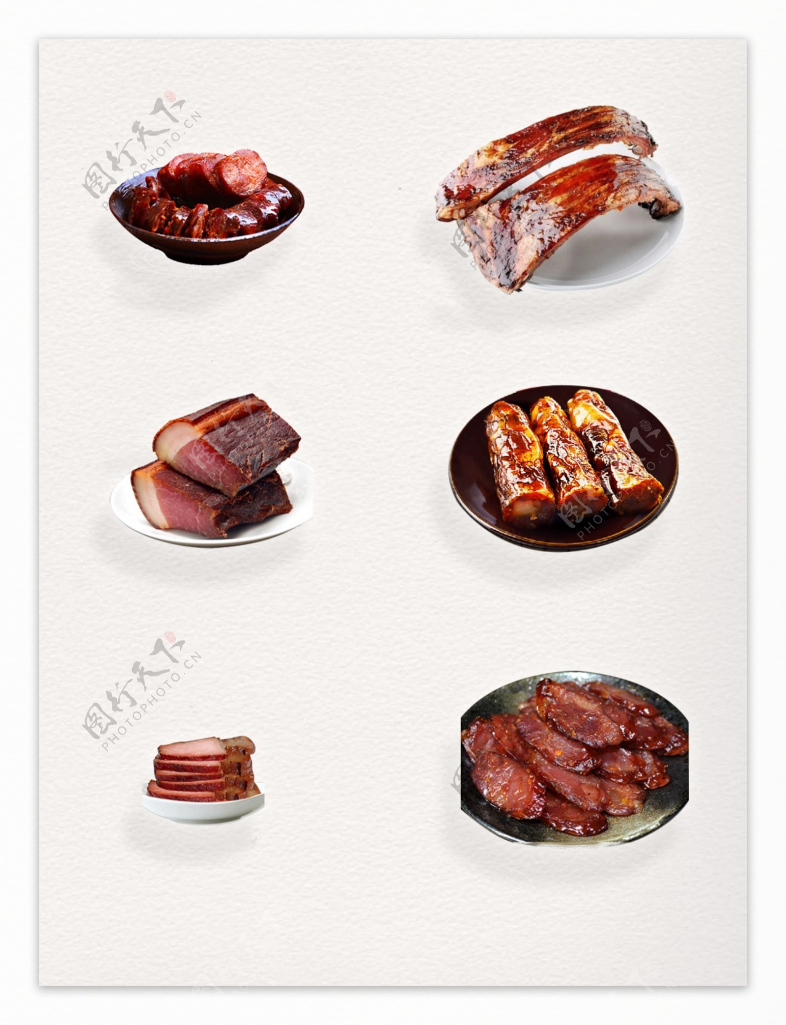 中式小吃风味美食腊味食品装饰图案