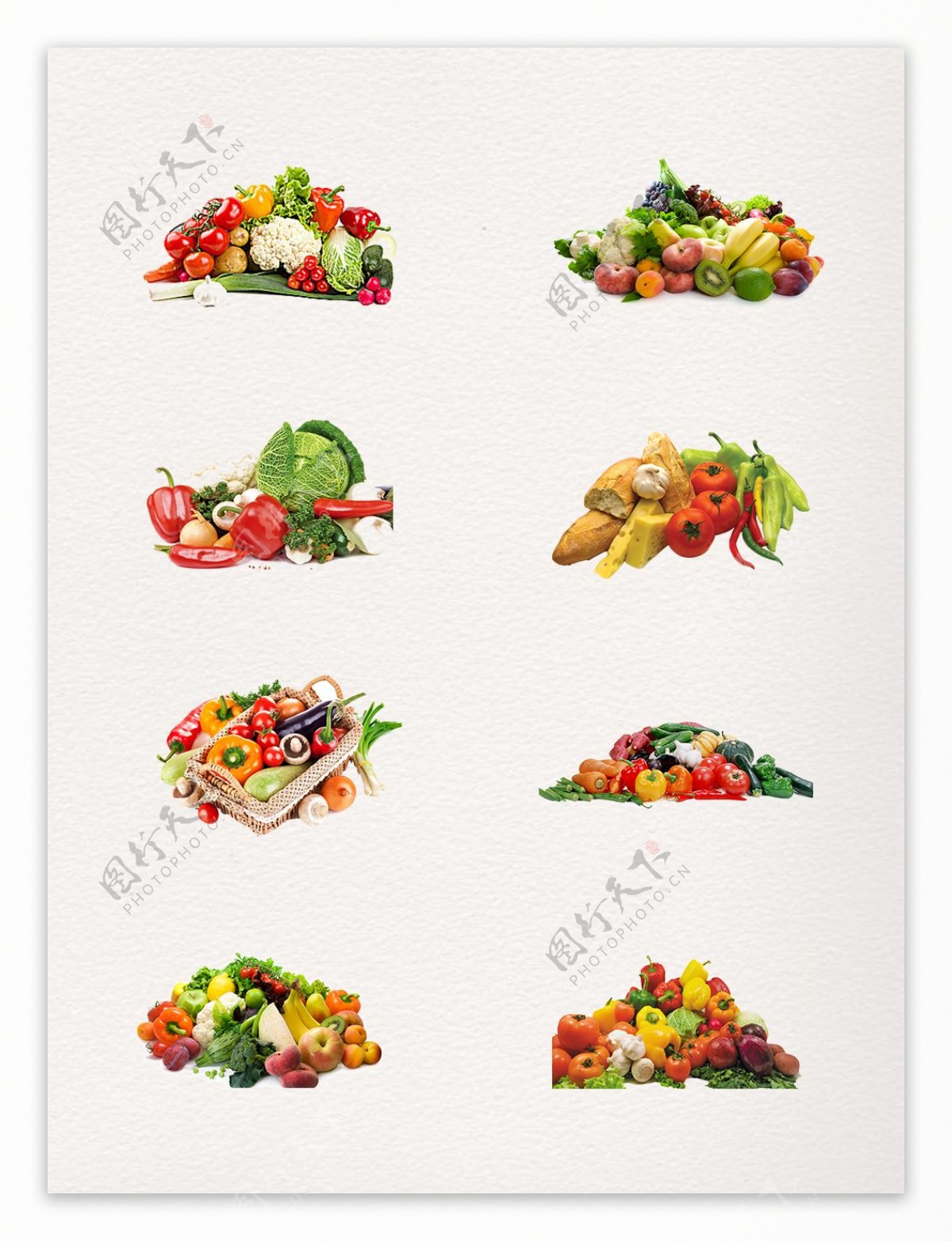 产品实物蔬菜水果堆PNG元素