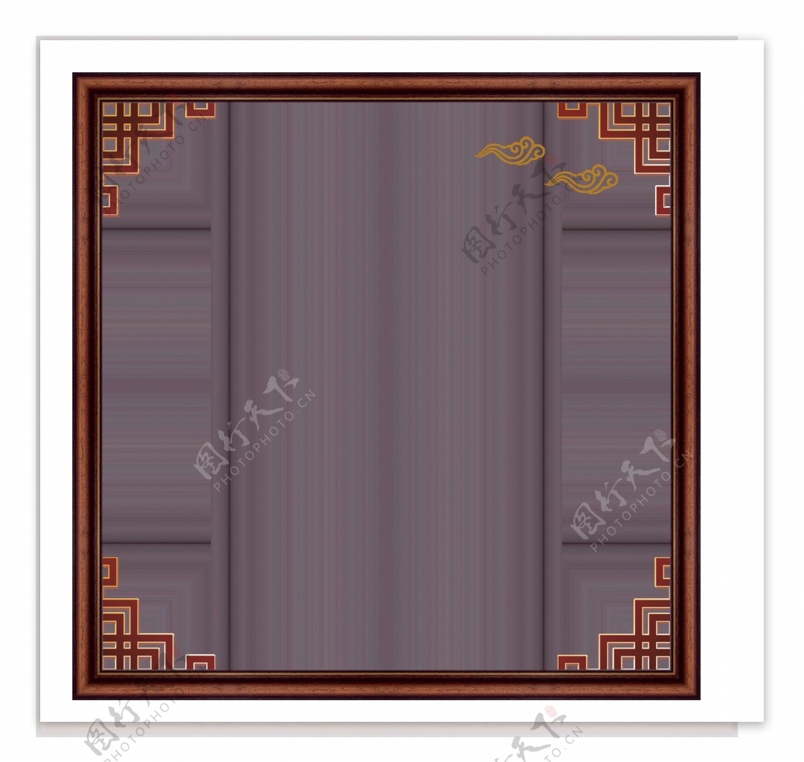 方形中国风春节装饰喜庆边框元素PNG素材