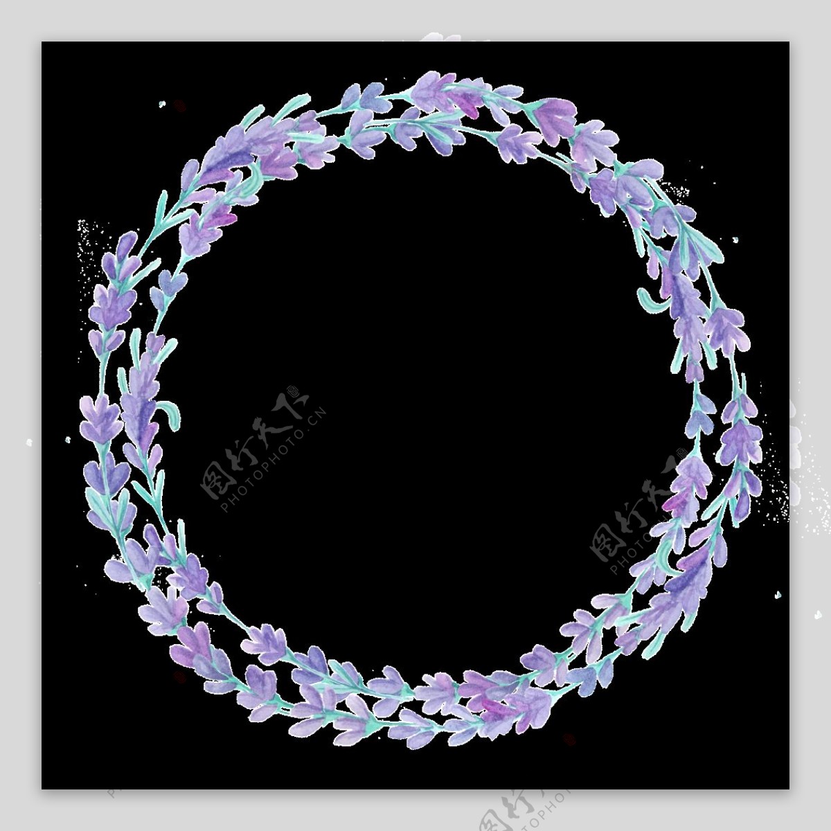 鬓紫花圈透明装饰素材
