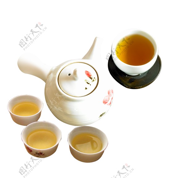 清新雅致白色茶具陶瓷产品实物