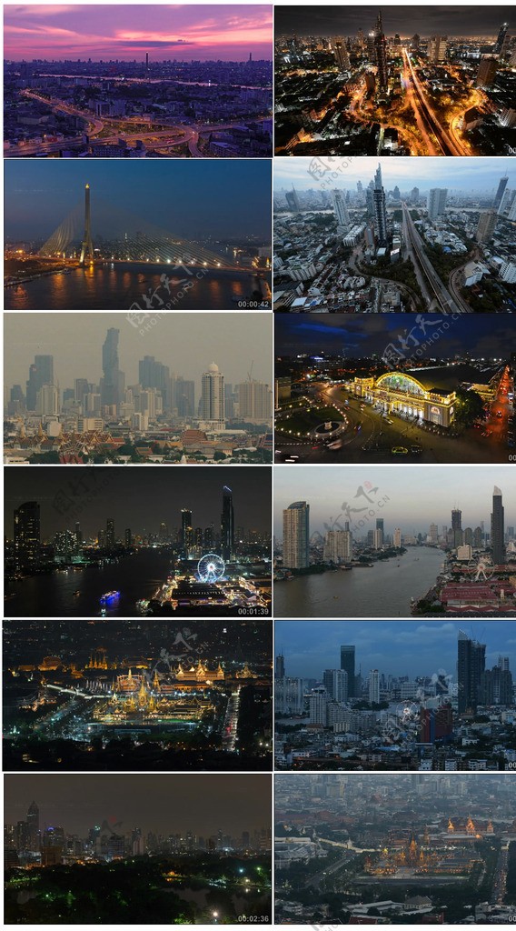 泰国曼谷城市日景夜景延时摄影