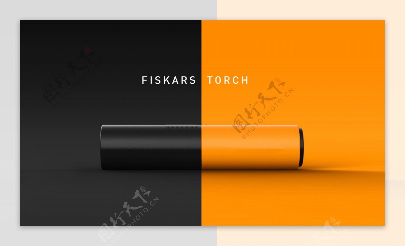 黑色橙色的闪光手电筒jpg素材