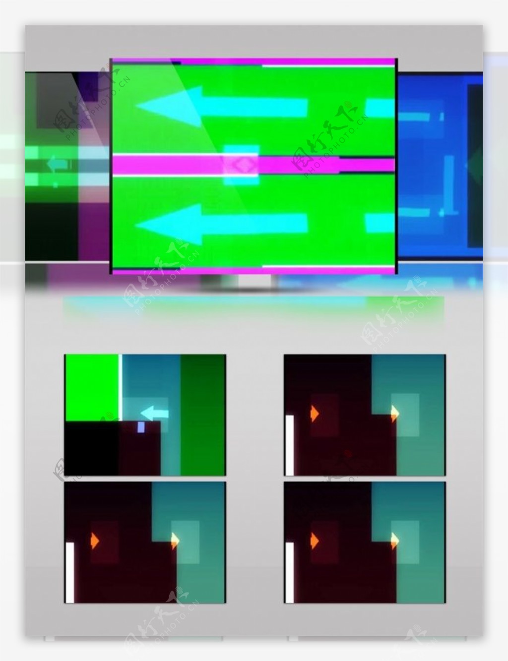 绿色点阵光幕动态视频素材