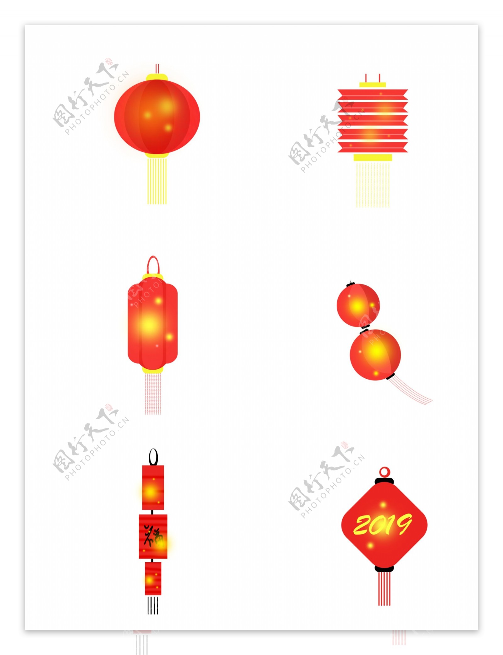 中式红灯笼喜庆新年素材
