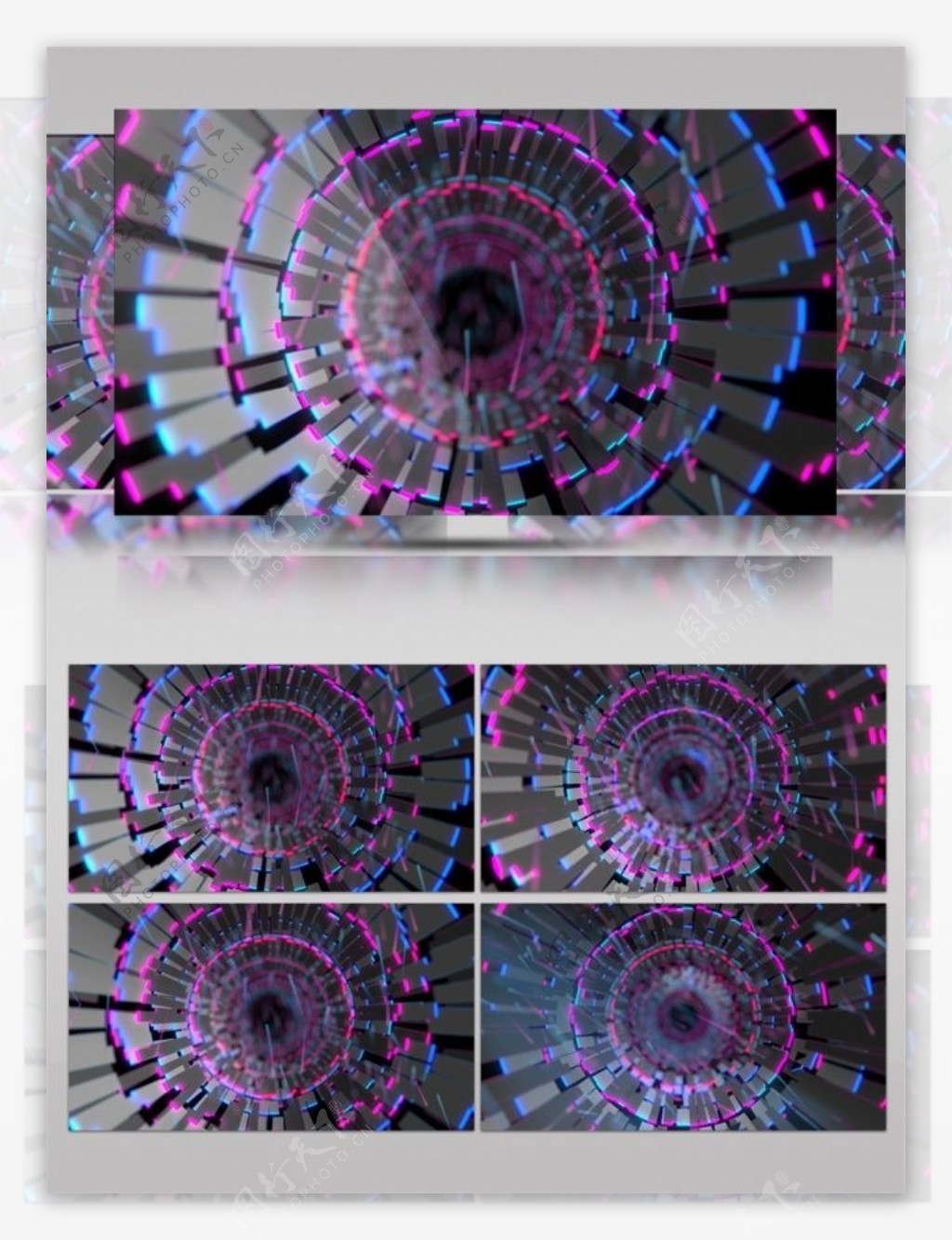 紫色光束隧道动态视频素材