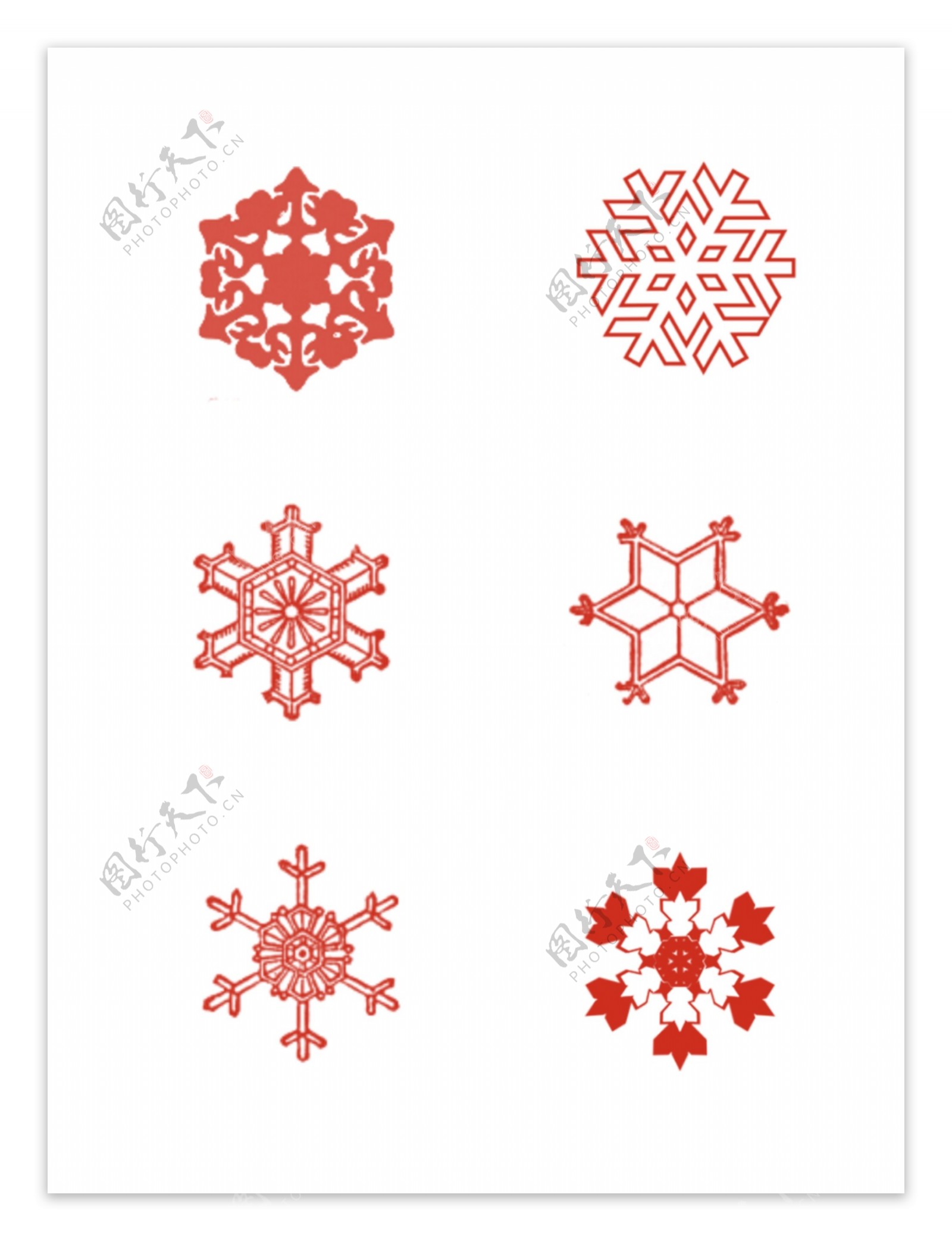 手绘雪花简约圣诞节雪花矢量装饰元素设计