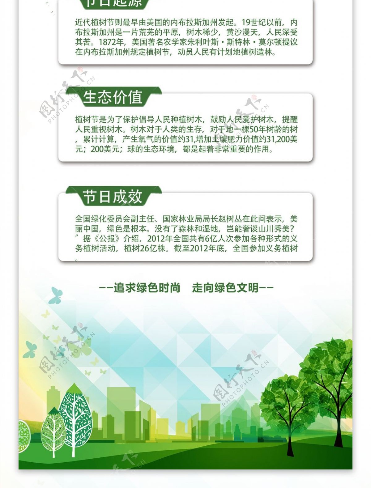 绿色植树节公益宣传展架