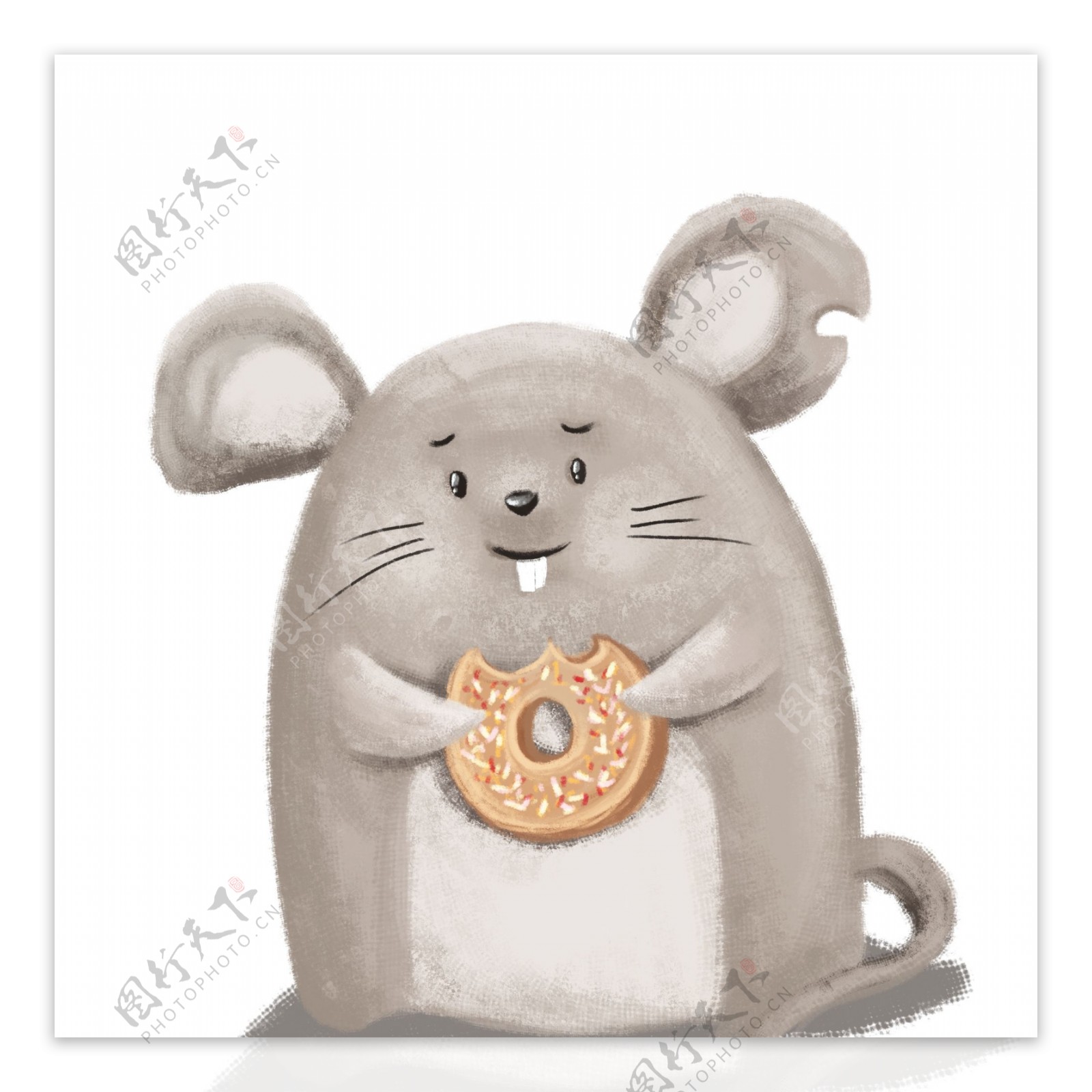 吃甜甜圈的老鼠设计可商用元素
