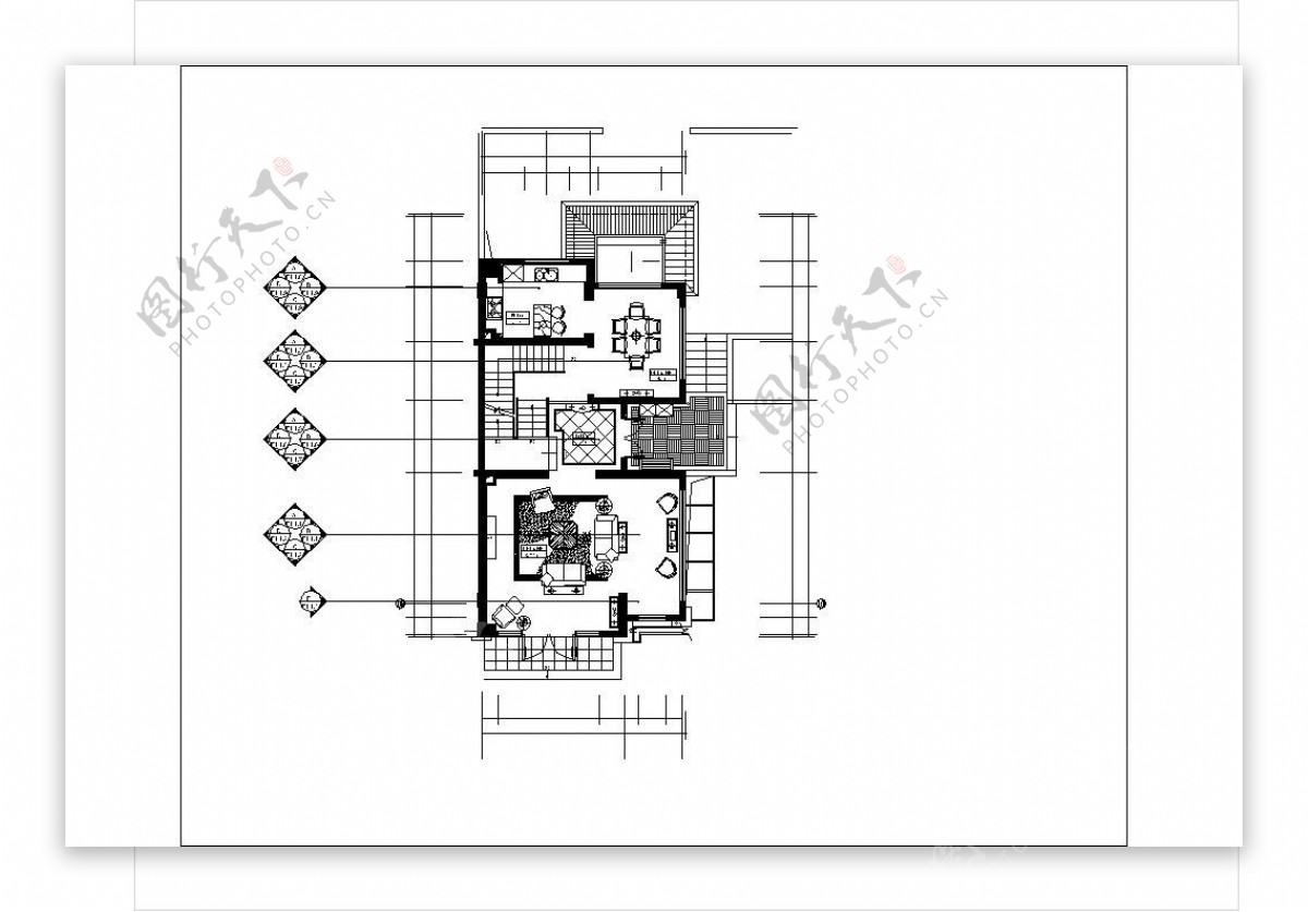 欧式一室一厅空间平面图