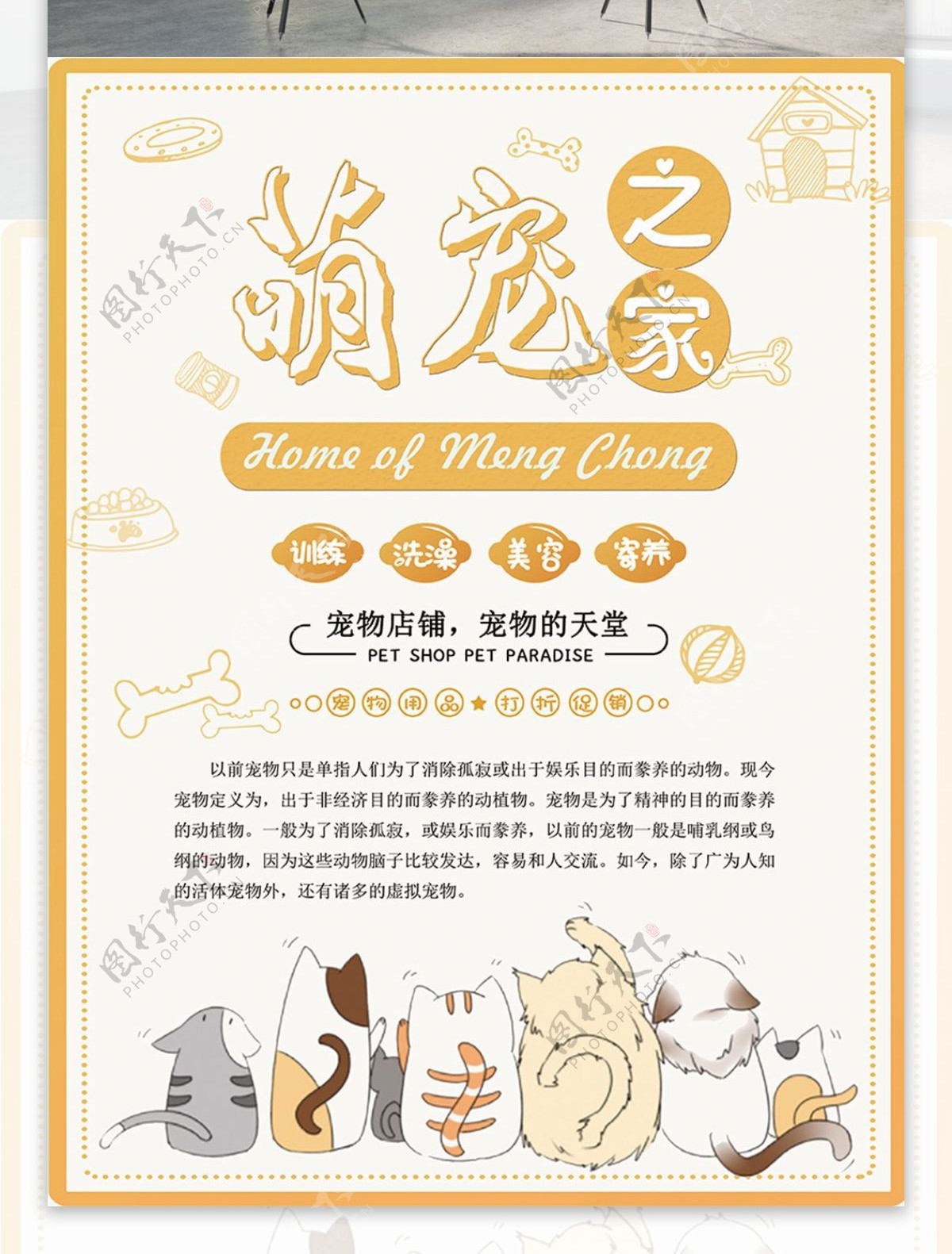 萌宠之家宠物店宣传海报设计