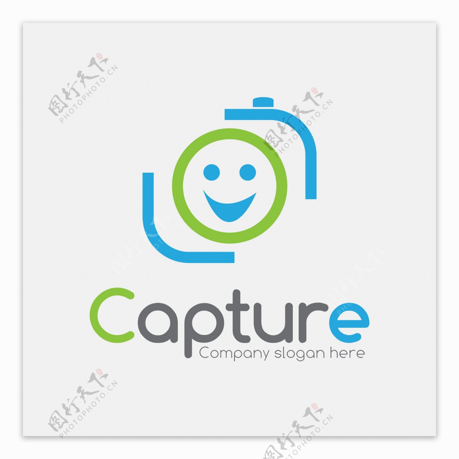 相机和笑脸logo模板
